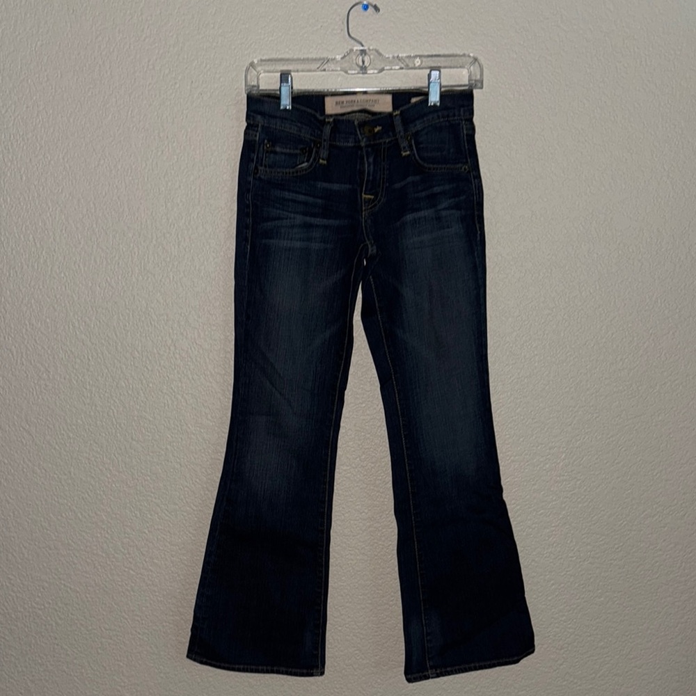 New York & Company Dark Blue Flare Jeans